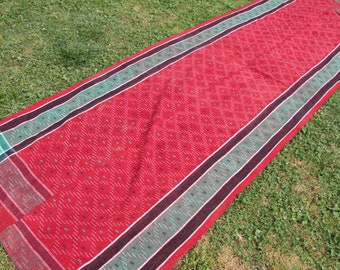 Rode kelimloper: 3,6 x 12,7 ft, vintage Turks gangkleed