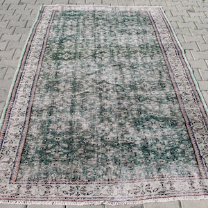 Vintage Rug, 4.8 x 7.7 ft Rug, Turkish Rug, Oushak Rug, Orange Area Rug, Vintage Oushak Rug, Turkish Wool Rug, Anatolian Rug, Oriental Rug