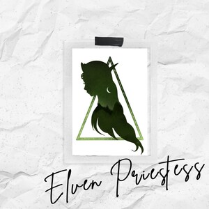 Elven Priestess Silhouette - Digital Art