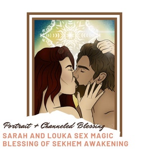 Sarah and Louka Sex Magic Blessing - Portrait Digital Art | Printable Art | Sarah, daughter of Jesus and Mary Magdalene