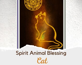 Cat Spirit Animal Blessing - Digital Art