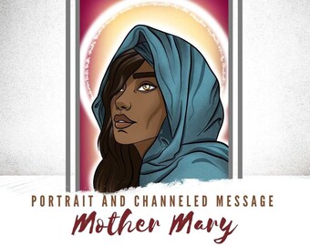 Moder Maria - Porträtt Digital Konst med Kanaliserat Budskap