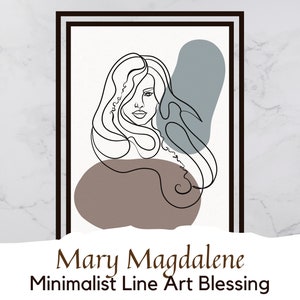 Mary Magdalene | Line Art | Minimalist Light Language Blessing (Digital Art) | Instant Download