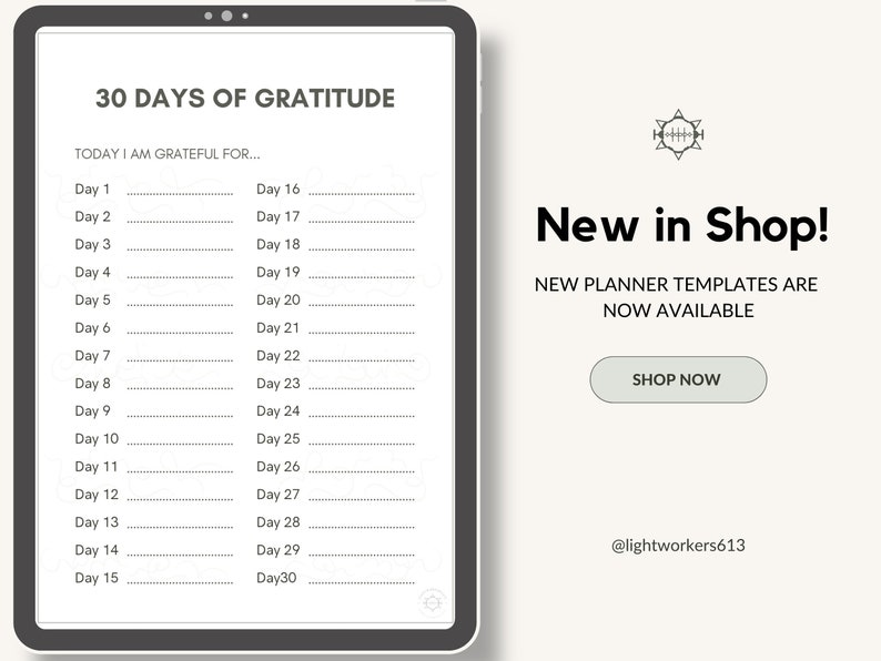 30 Days of Gratitude Practice Digital Download Worksheet Immediate ...