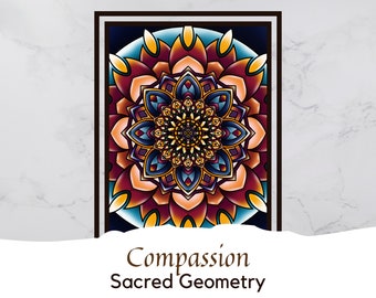 Compassion - Sacred Geometry | Frequency Art | Energy Work | Printable Art | Instant Download | Mandala of Compassion