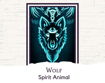 Wolf Spirit Animal Blessing - Digital Art
