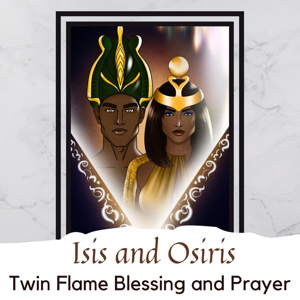 Egyptian Goddess Isis and God Osiris - Portrait Digital Art with Channeled Message