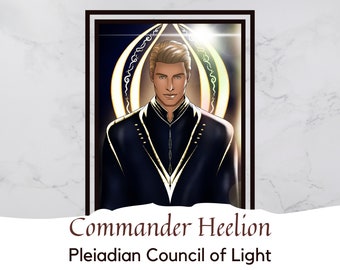 Commander Heelion of the Pleiadian Council of Light - Portrait with Channeled Message | Instant Download