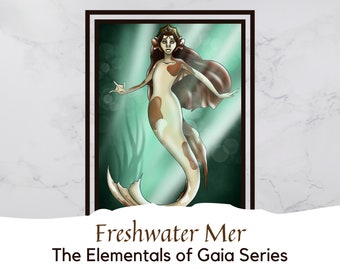 Freshwater Mer | Elementals of Gaia Series | Instant Download | Channeled Message | Connect with the Elementals | Digital Art