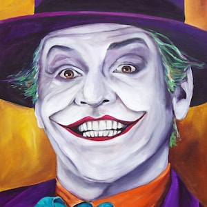 Jack Nicholson Joker 11x14 artist signed Fine Art Print Batman Why So Serious Villain DC Comic Gotham Clown Bat image 1