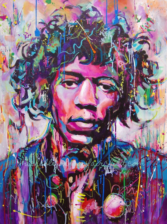 Pure portrait 北へ。 Jimi Hendrix: Purple Haze 11”x14” Artist Signed Fine Art Print - Etsy