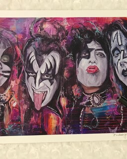 KISS Band Art Print: Signed Music Poster, Gene Simmons, Ace