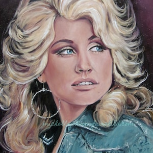 Hello, Dolly Parton! 11”x14” artist signed Fine Art Print  Dolly Parton Country Music Legend  Big Hair 9 to 5 Jolene Denim Makeup Queen
