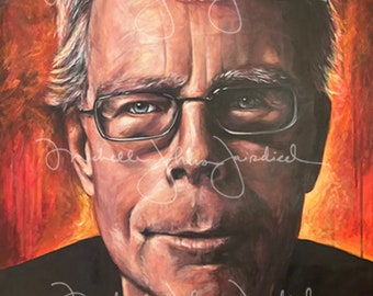 Stephen King 8"x12" artist signed Canvas Print