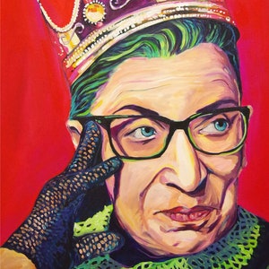 Notorious RBG 11”x14” artist signed Fine Art Print Justice Ruth Bader Ginsberg Red Power Woman
