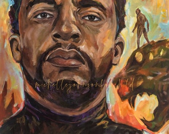 Wakanda Forever 11"x14" artist signed Fine Art Print Black Panther Legendary Chadwick Boseman Actor Hero Comic King Leader