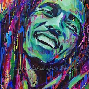 Bob Marley 11”x14” artist signed Fine Art Print  or 8”x8” Canvas Print One Love Rastafarian No Woman No Cry Wailers