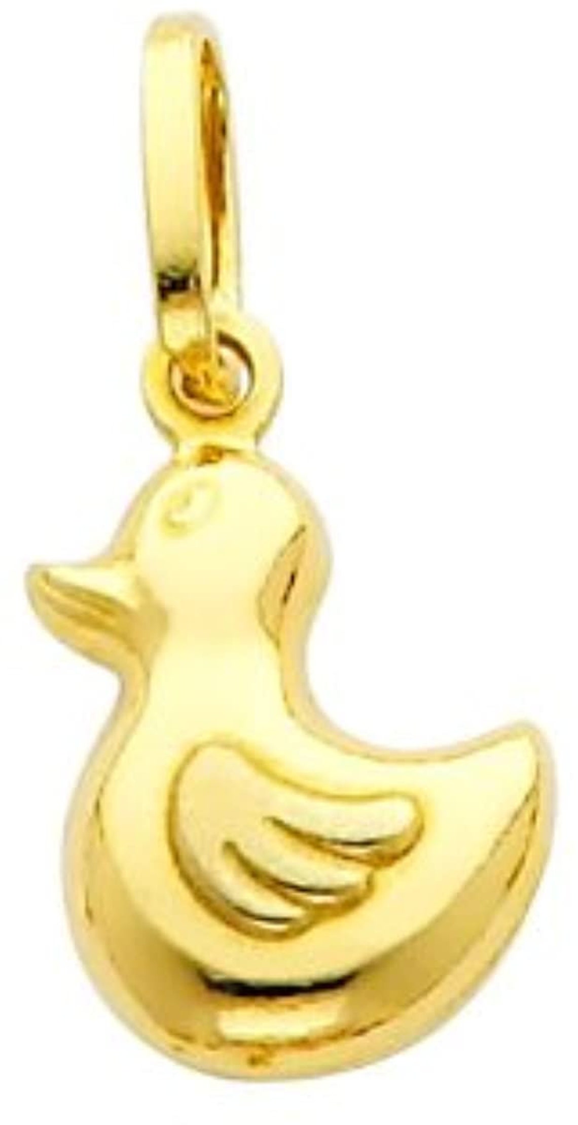 OZZAR 14k Yellow Gold Duck Pendant with 0.9mm Cable Chain Etsy