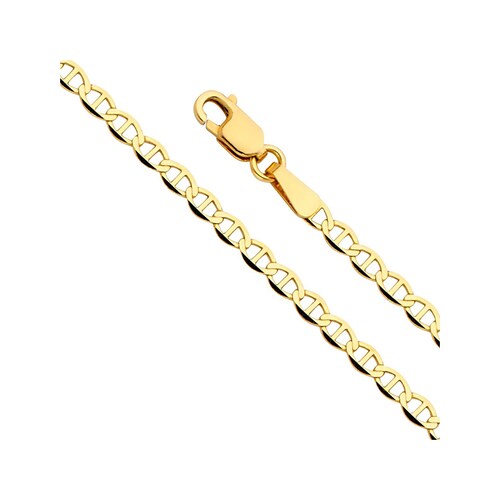 Solid 14K Yellow Gold Mariner Link 6.3mm Chain Necklace Thick - Etsy