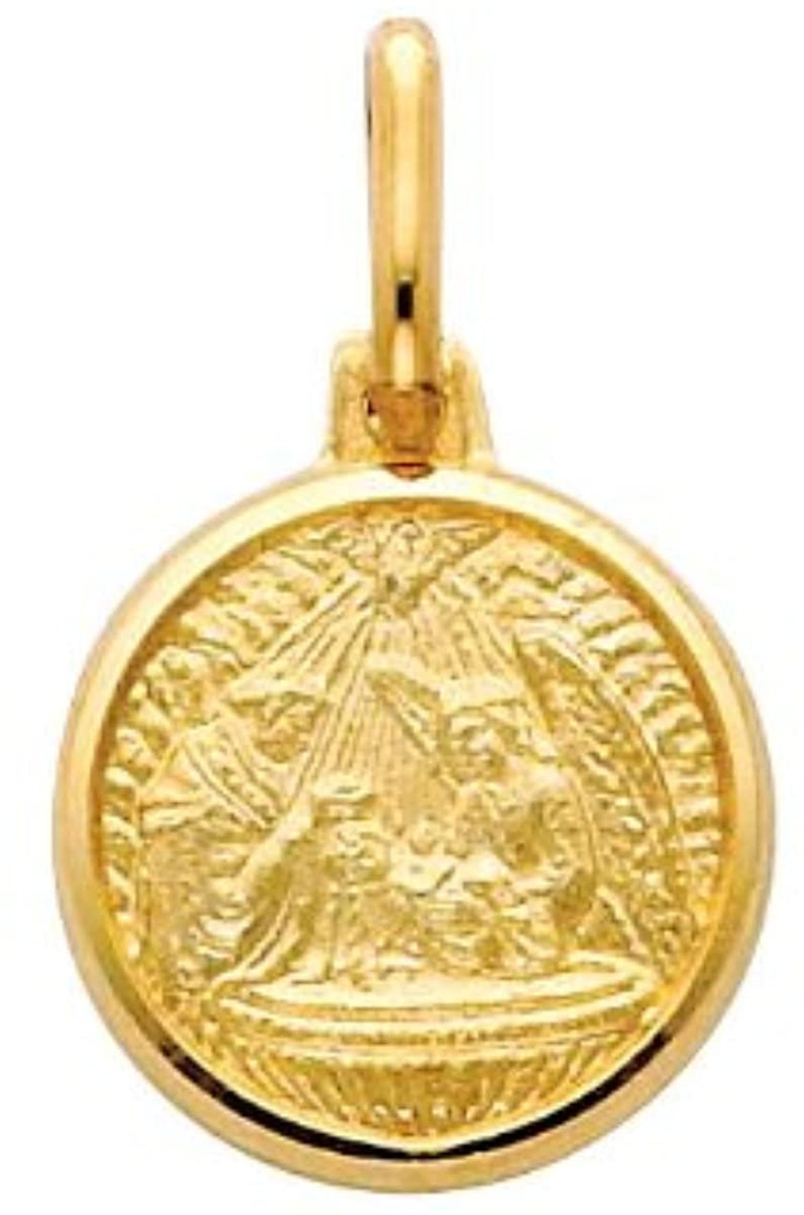OZZAR 14k Yellow Gold Religious Baptism Medal Pendant With Etsy