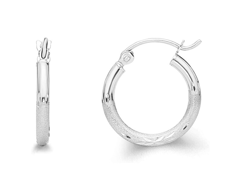 14k White Gold 2mm Thickness Endless Hoop Earrings 15 x 15 mm 14k White Gold 2mm Thickness Endless Hoop Earrings 15 x 15 mm