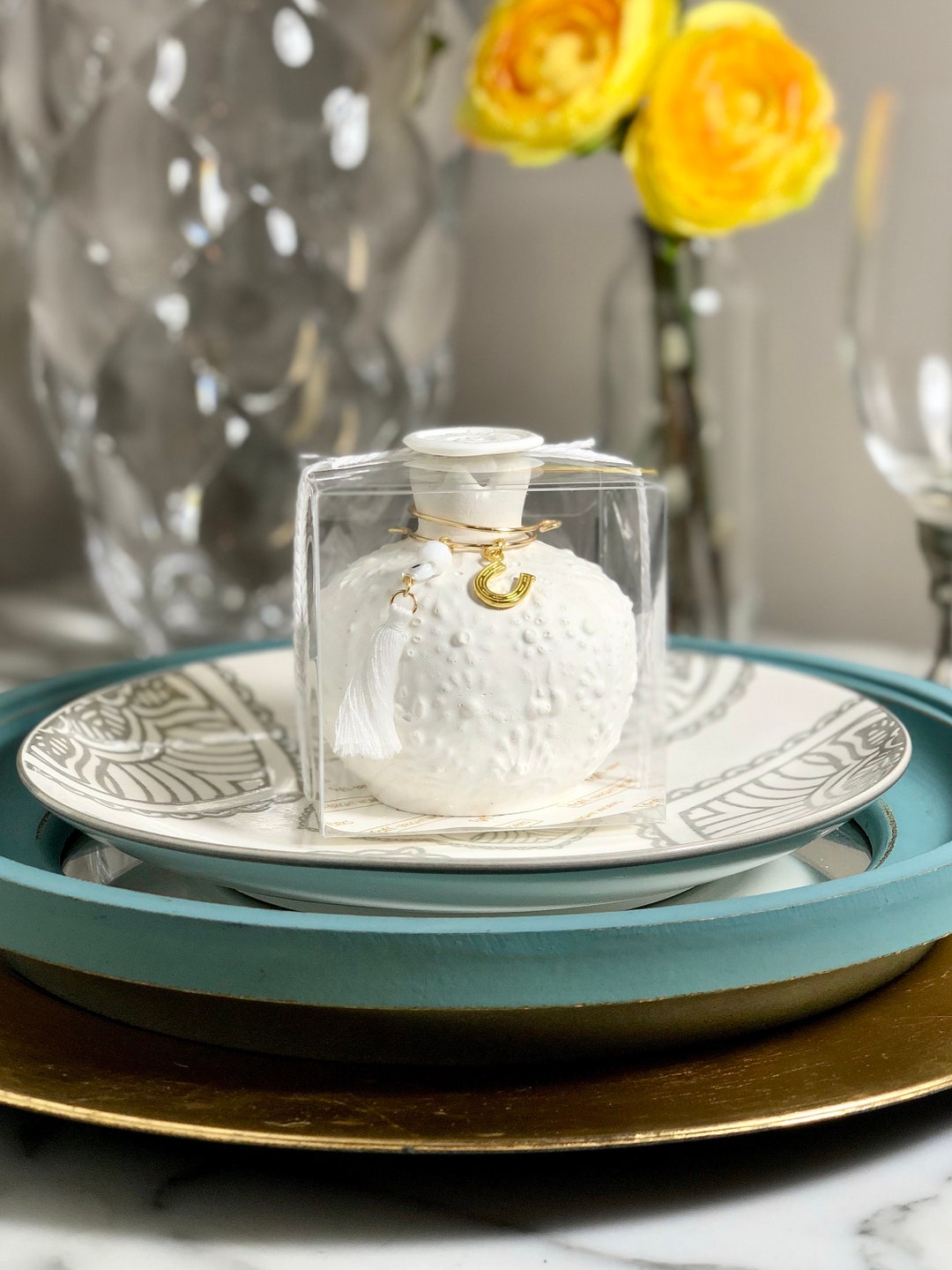 Party Favor RODI Pomegranate Ornate, Good Luck Gold Horseshoe, Evil Eye