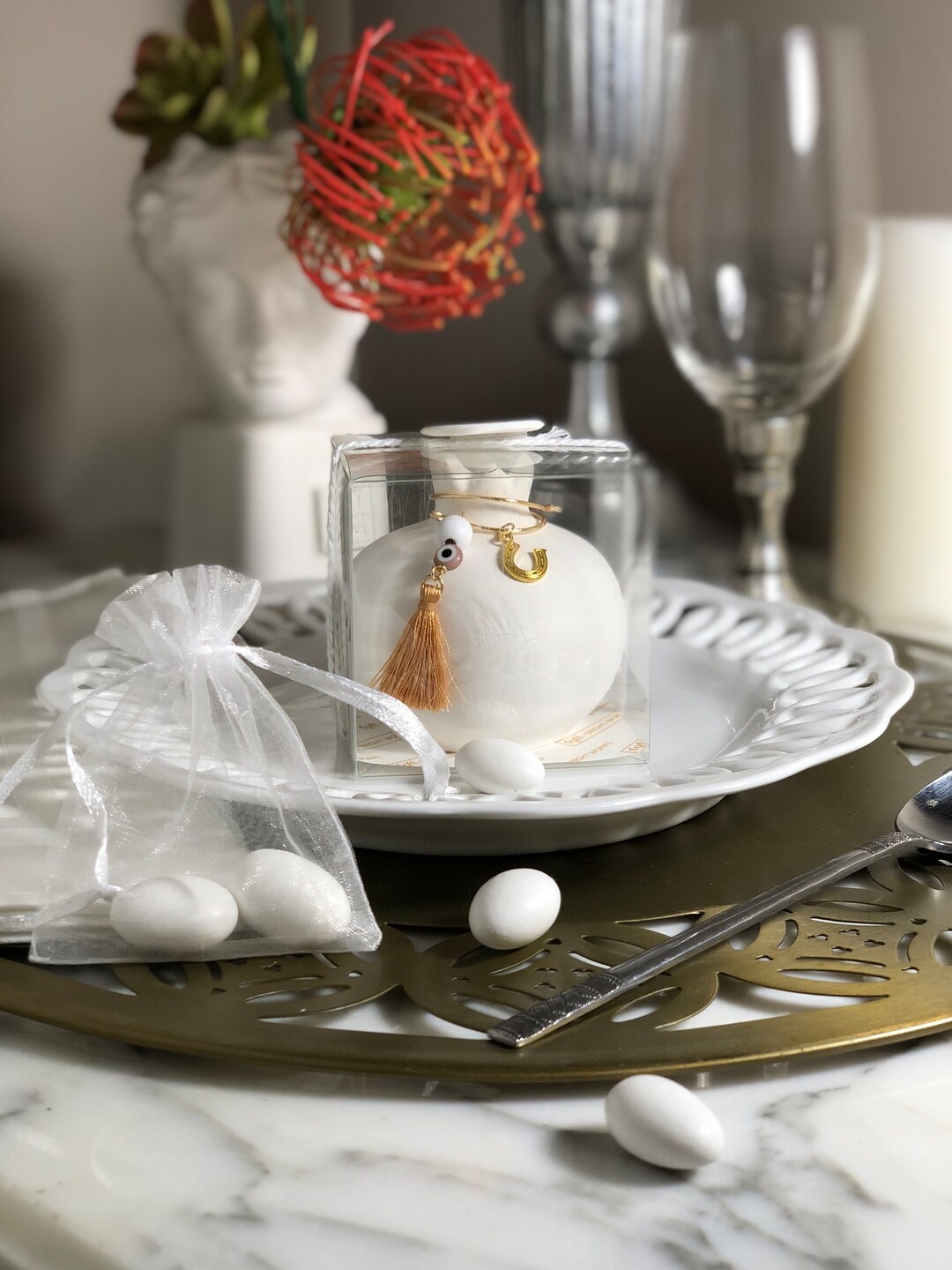 Party Favor RODI Pomegranate Smooth, Gold, Good Luck Horseshoe, Evil