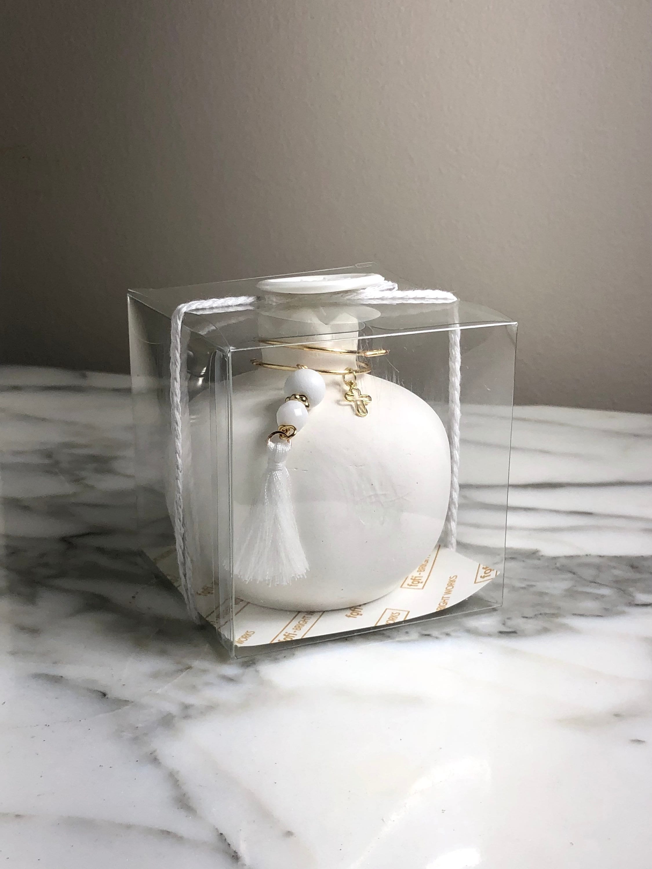 Party Favor RODI Pomegranate Smooth, White, Good Luck Gift, Open Gold