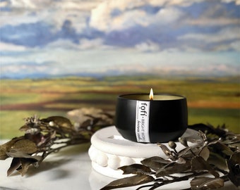 Candle HEAVEN SENT Luxury Scented Home Fragrance, 100% Natural Beeswax, Single Cotton Wick, 4oz Matte Black Tin, Unique Decor, Handmade