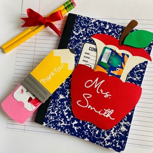 Teacher Gift Card Holder -  Teacher Gift - Teacher Appreciation Week -Teacher Gift Under 10 - Teacher Gift ideas - Apple Gift Card Holder