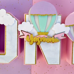 Hot Air Balloon 3D Letters, Hot Air Balloon Decor, Up, Up & Away Baby Shower, Hot Air Balloon Birthday Party, Adventure Awaits Party