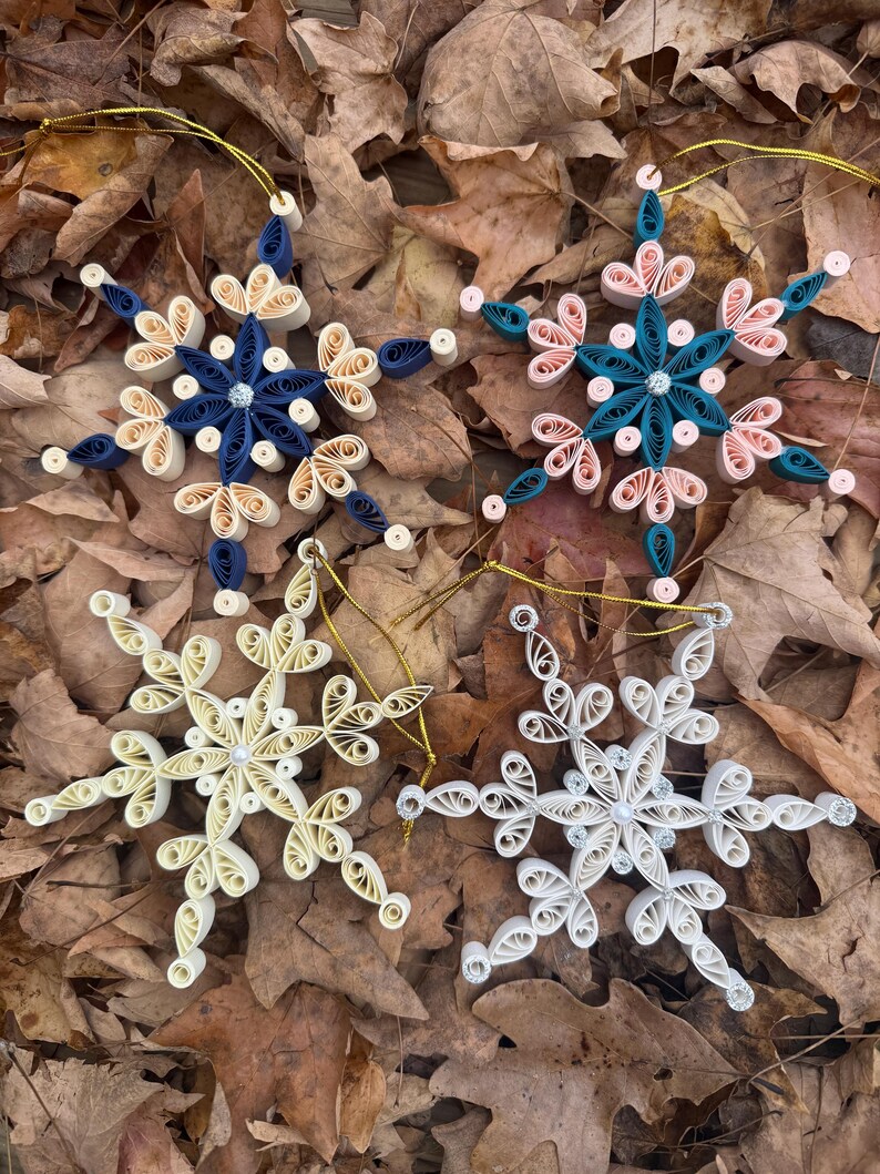 Handmade Paper Snowflake Ornaments. Handcrafted Christmas Gifts ...