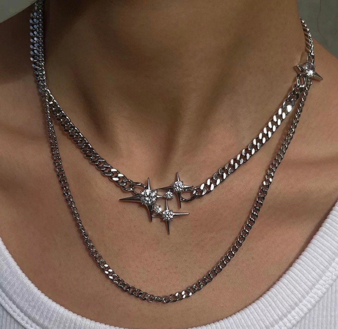  Sora Tuki Barbed Wire Necklace Heart Y2k Necklace