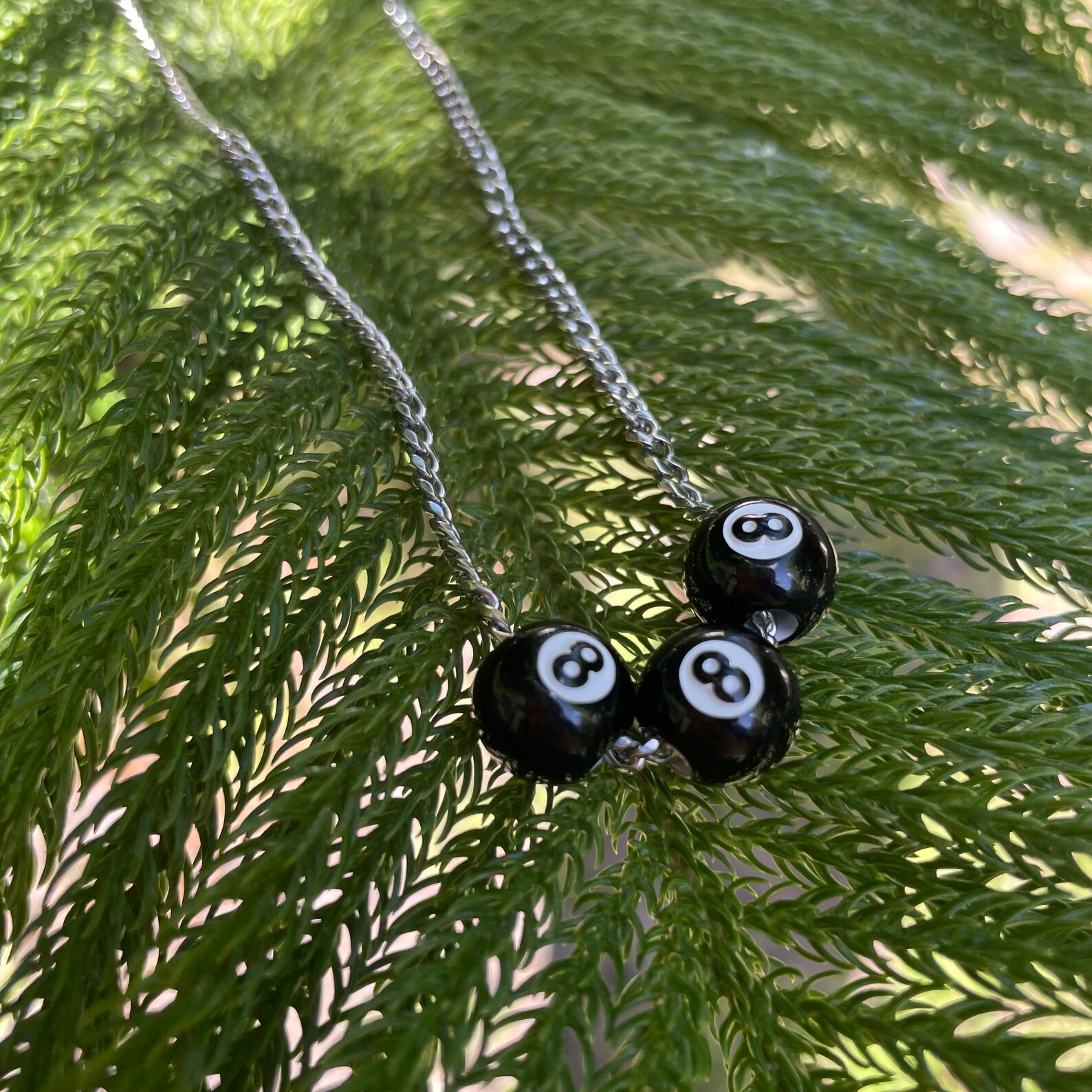8 Ball Necklace - Cuban Chain - 888 Angel Number Jewelry - Spiritual ...