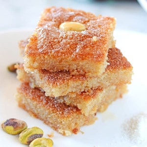 Basbousa (semolina cake)