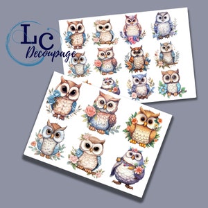 Decoupage Rice Paper, A4 Decoupage Paper, Owl Images, Decorative Image, Decoupage Designs, Paper Crafts, DIY Crafting, Gift for Crafter
