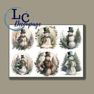 Decoupage Rice Paper, A4 Decoupage Paper, Snowmen Images, Decorative Image, Decoupage Designs, Paper Crafts, DIY Crafting, Christmas Images