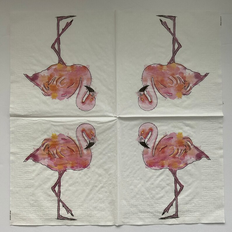 Decoupage Napkins Paper Napkins Craft Supplies Flamingo Etsy Canada