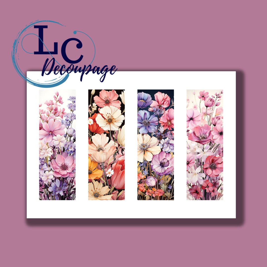 Decoupage Rice Paper, Bookmark Design, Decoupage Paper, Flower Image ...