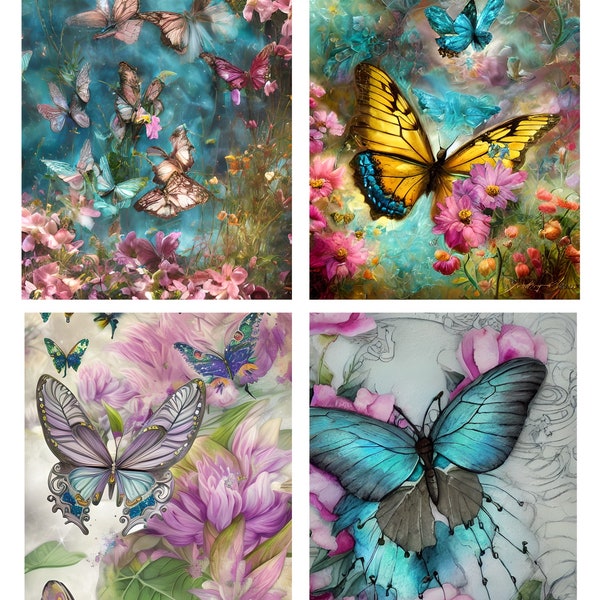 Decoupage Rice Paper, LC Collection, A4 Decoupage Paper, Butterfly Image, Decorative Art, Decoupage Craft, Craft Gift, Paper for Decoupage