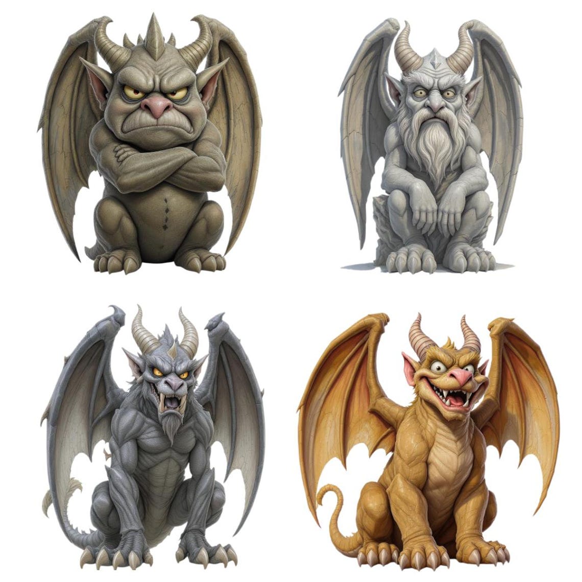 Gargoyle Clipart Bundle – 20 Gargoyle Pngs, High-resolution Digital ...