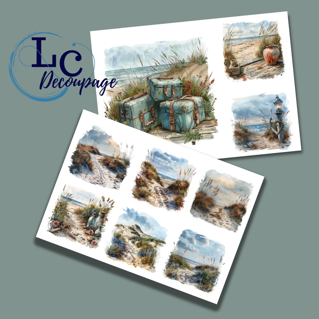 Decoupage Rice Paper, A4 Rice Paper, Scenic Beach Image, Decorative ...