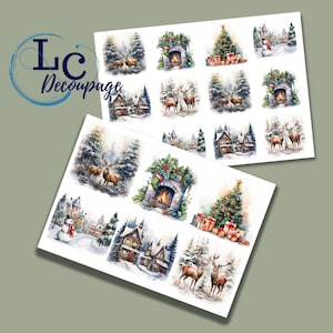 Papier de riz pour découpage, Papier de découpage A4, Images de Noël, Image décorative, Motifs pour découpages, Créations en papier, Cadeau pour bricoleur, Bricolage
