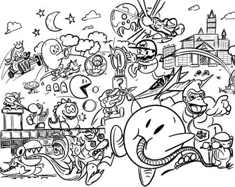 Video Games Coloring Page, Free Video Games Online Coloring