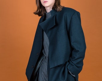 Asymmetrical Front Deconstructed Overcoat