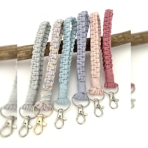 Macrame Unicorn Colours Wristlet Keychain | Keyring | Boho Keychain Accessories