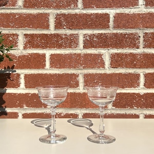 Vintage Champagne Coupe Etched Glasses Set, Vintage Cocktail Glasses, Multiple Set Options Available