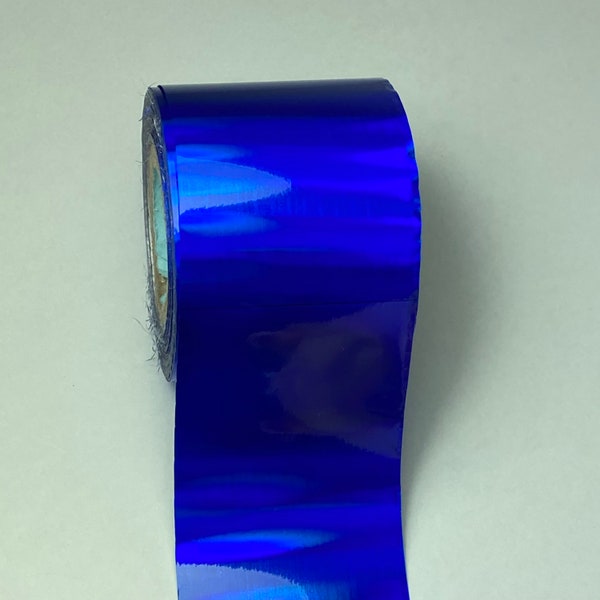 Holographic Blue Nail Foil Transfer Sticker Decals **1 METER**