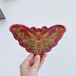 Fern Death&#39;s Head Hawkmoth Tray | Rolling Tray, Jewelry Dish, Trinket Dish, Handmade Tray, Gifts, Jewelry Tray