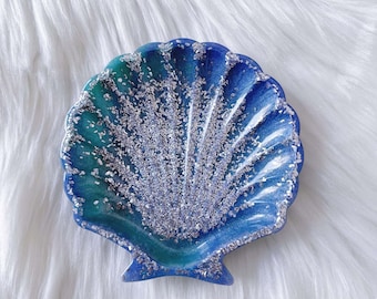 Mermaid Seashell Resin Trinket Dish: Decorative Jewelry Tray